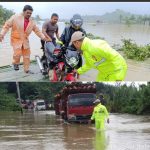 Atur Jalur Lalin, Iptu Candra Turun Langsung di Lokasi Banjir