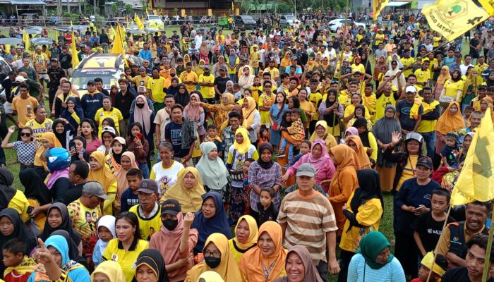 Lapangan Hijau Bunta Seketika Berubah Kuning, Golkar Banggai All Out Pada Kampanye Rapat Umum