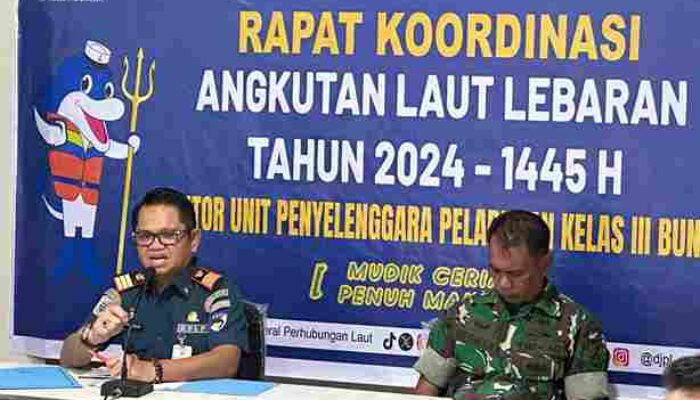 Kepala UPP Kelas III Bunta Imran Usman Pimpin Rakor Pembukaan Posko Penyelenggaran Angkutan Laut Lebaran 2024, Berikut Jadwal KM Daraki Nusa