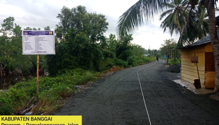 Dinas PUPR Banggai Selesaikan Proyek Rekonstruksi Jalan Dalam Kota Bunta Panjang 160 Meter