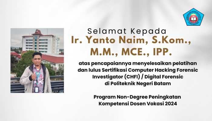 Yanto Naim Dosen AMIK Raih Sertifikasi Digital Forensic