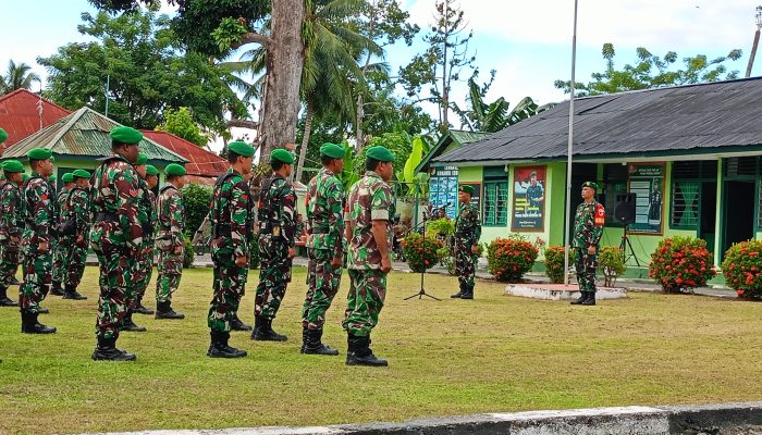 Kasdim Mayor Inf Selumuel Pimpin Apel Pasukan Pengamanan PSU Simra
