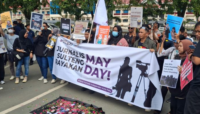 Aksi Demo Organisasi Wartawan dan Media Teriaki Kebebasan Jurnalis Stop Kekerasan