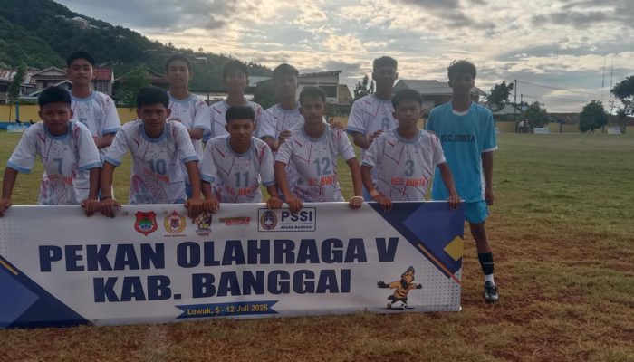 Menang Tipis Cabor Sepak Bola Bunta Putra Bungkam Toili Jaya di Stadion SSC Persibal Luwuk