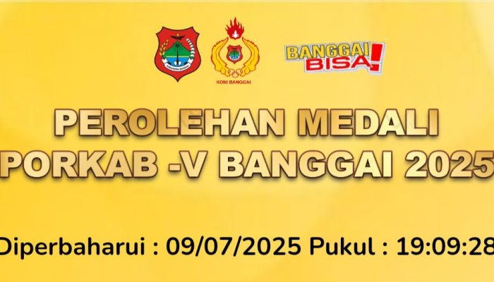 Koleksi Sementara Perolehan Medali PORKAB V Banggai, Luwuk Masih Kokoh Menyusul Lobu