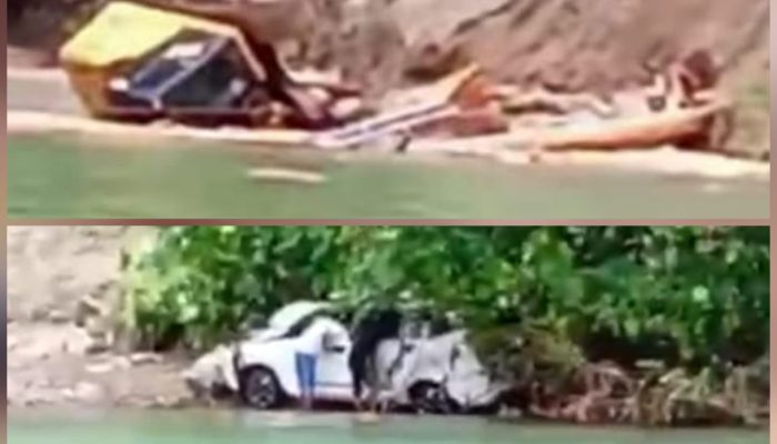 Satu Unit Exavator dan Minibus Masuk Jurang, Banjir Longsor Huhak Picu Rusak Berat Jalur Trans Rendam Belasan Rumah