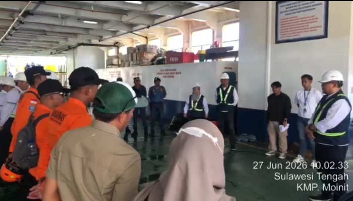 PT ASDP Cabang Luwuk Gelar “Top Dril” di KMP Moinit, Tema : Kebakaran dalam Kapal
