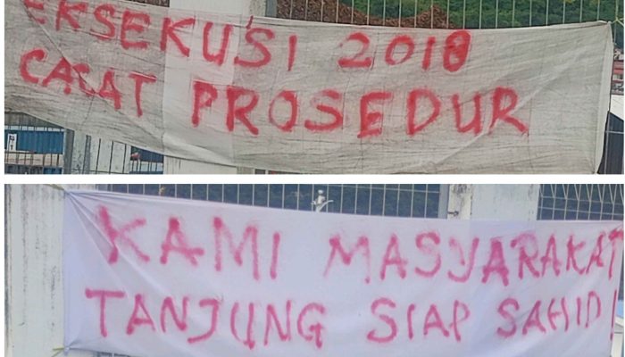 Konstatering PN Luwuk Gagal, Warga Tanjung Blokade Jalan dan Bakar Ban Bekas