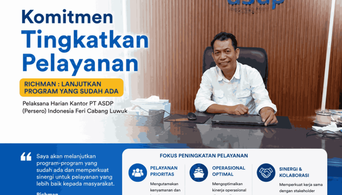 Richman Djohar (Plh) General Manager PT ASDP Indonesia Ferry Cabang Luwuk Uraikan Program Kerja dan Motto 3S