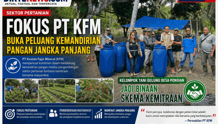 Sektor Pertanian Fokus PT KFM Buka Peluang Kemandirian Pangan Jangka Panjang, Kelompok Tani Gelung Jadi Binaan dalam Skema Kemitraan