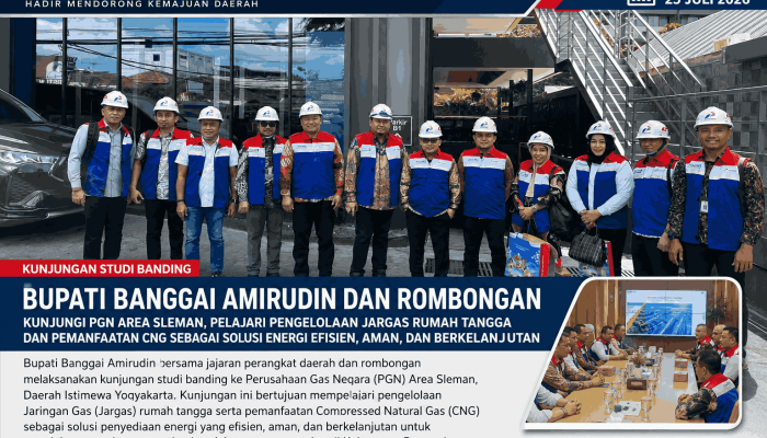 Bupati Amirudin dan Rombongan Kunjungi PT PGN Sleman Yogyakarta, Langkah Percepat Transformasi Energi Jargas dan CNG